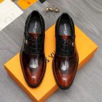 LV Brown calfskin Leather Shoes-LV Man Business Leather Shoes